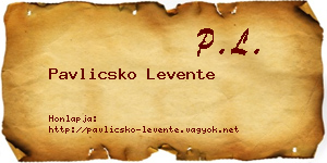 Pavlicsko Levente névjegykártya