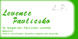 levente pavlicsko business card